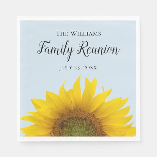 Family Reunion Barbecue Yellow Sunflower Napkin