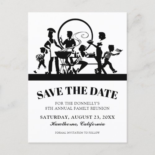 Family Reunion BBQ Party Save the Date Announcement Postcard