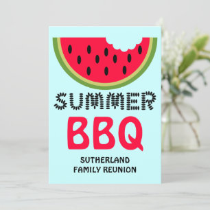 Family Reunion BBQ Watermelon and Seeds Invitation