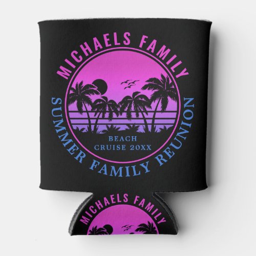 Family Reunion Beach Cruise Sunset Vacation Can Cooler