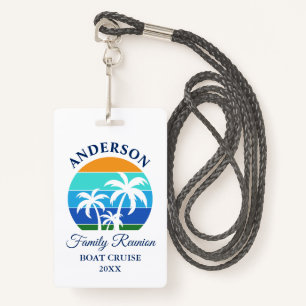 Family Reunion Beach Palm Trees Cruise Badge