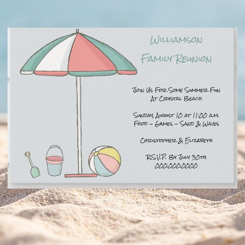 Family Reunion Beach Party Invitation