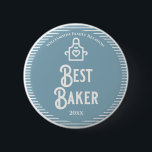 Family Reunion Best Baker Prize Award Button<br><div class="desc">Thank goodness for good bakers that provide you with delicious baked goods! Award this family reunion prize to the best baker at your family reunion event. Features an apron with a heart of love to show their love of baking.</div>