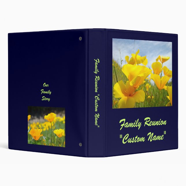 Family Reunion binder "Custom Name" Poppies (Background)