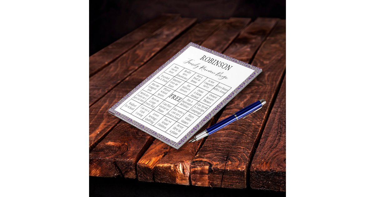 Family Reunion Bingo Game 3 Notepad | Zazzle