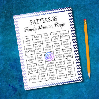 Family Reunion Bingo Game | Chevron Notepad