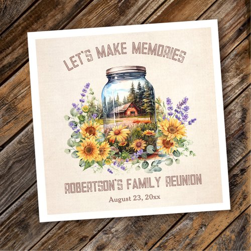 Family Reunion Birthday Forest Cabin  Napkins