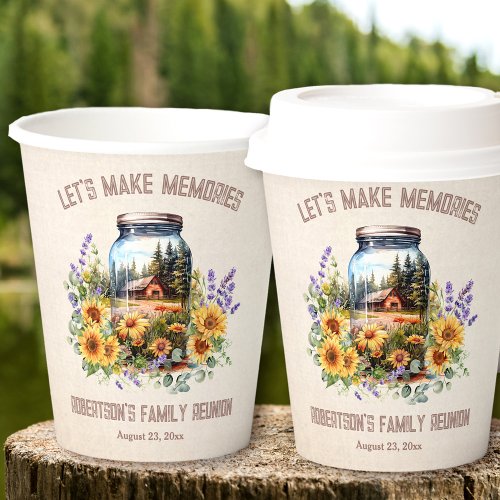 Family Reunion Birthday Forest Cabin  Paper Cups