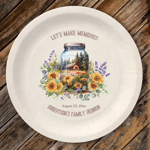 Family Reunion Birthday Forest Cabin  Paper Plates