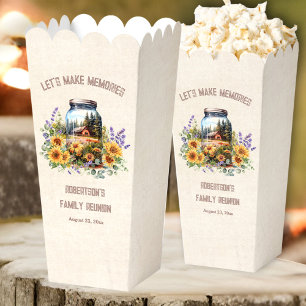 Family Reunion Birthday Forest Cabin Popcorn Favor Boxes