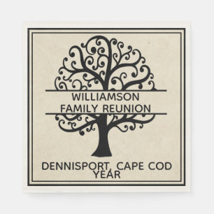 Family Reunion Black Family Tree Modern Drawing Napkins