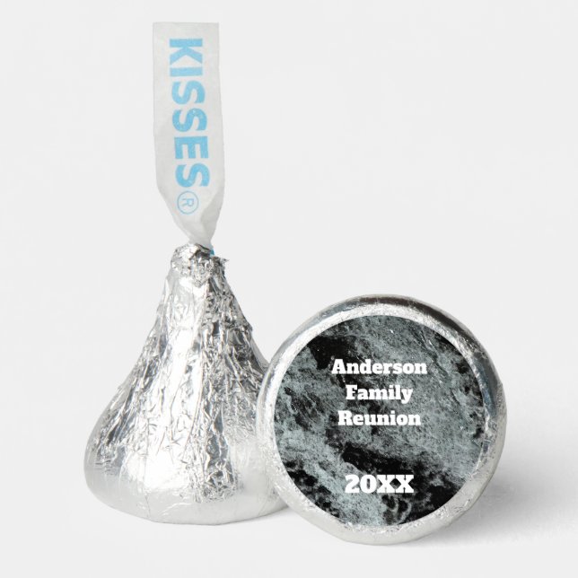 Family Reunion Black White Falling Water Modern Hershey®'s Kisses® (Front)