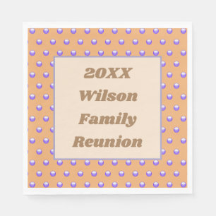 Family Reunion Blue and Peach Pattern Polka Dots Napkins