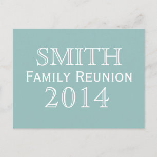Family Reunion Blue Background Invitation Postcard