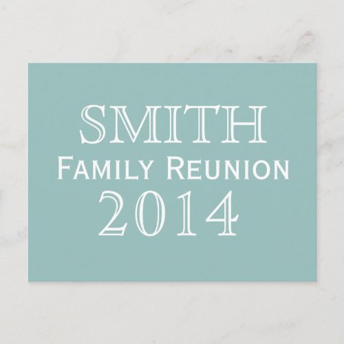 Family Reunion Blue Background Invitation Postcard