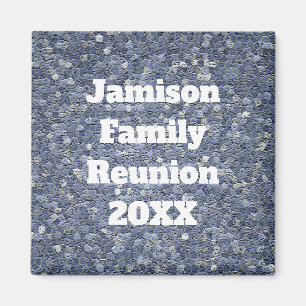 Family Reunion Blue Gray Mosaic Tile Keepsake Magnet