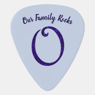 Family Reunion Blue Letter O Monogram Keepsake Guitar Pick