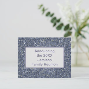 Family Reunion Blue Mosaic Invitation Annoucement Postcard