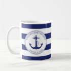 Family Reunion Blue Nautical Anchor Monogram Name