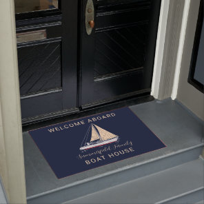 Family Reunion Boat House Nautical Sailing Custom Doormat
