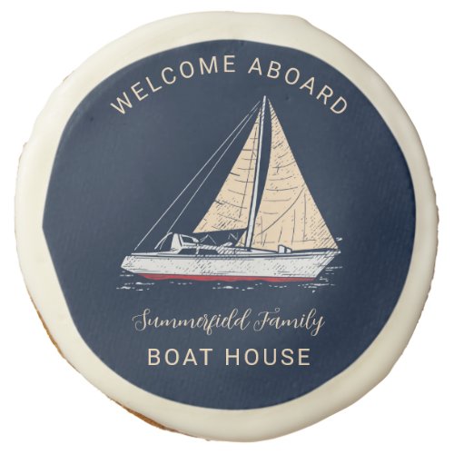 Family Reunion Boat House Nautical Sailing Custom Sugar Cookie