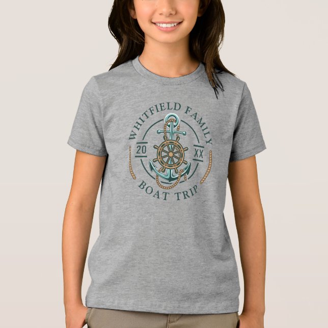 Family Reunion Boat Trip Matching Vacation Custom Tri-Blend Shirt (Front)