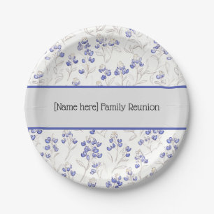 Family Reunion, Boho Chic Bluebonnets, Paper Plates
