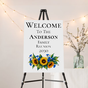 Family Reunion Bold Cheerful Floral Welcome Board