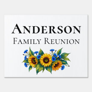 Family Reunion Bold Colorful Yard Sign Decor
