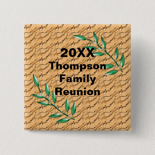 Family Reunion Branches Nature Theme Keepsake Button