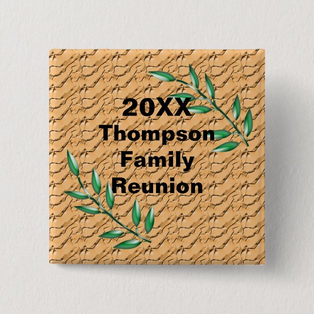 Family Reunion Branches Nature Theme Keepsake Button (Front)