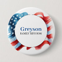 Family Reunion Buttons Red White and Blue Theme