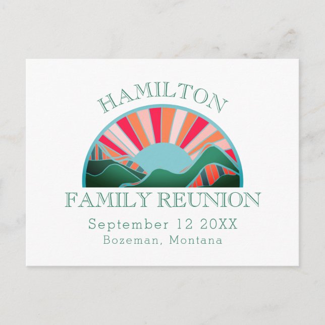 Family Reunion Camp Save The Date Postcard (Front)