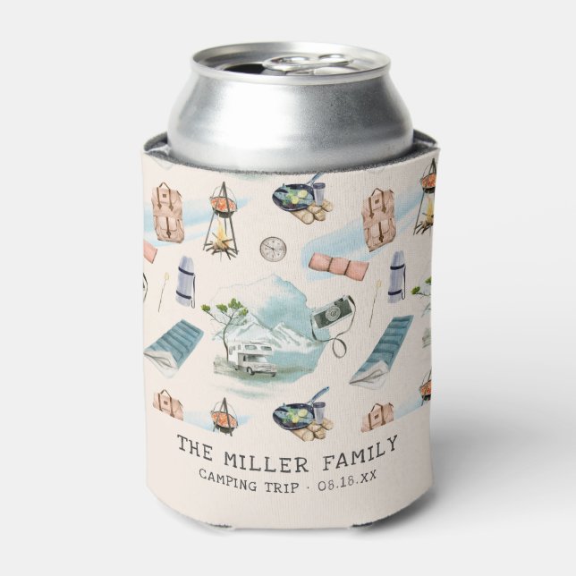 Family Reunion Camping Road Trip Personalized Can  Can Cooler (Can Front)