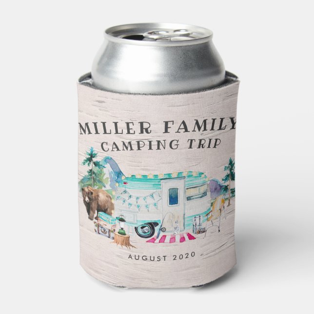 Family Reunion Camping Road Trip Personalized Can Cooler (Can Front)