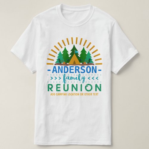 Family Reunion Camping Trip Custom Name  Text T_Shirt