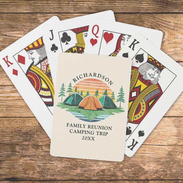 Family Reunion Camping Trip Vacation Playing Poker Cards (Creator Uploaded)