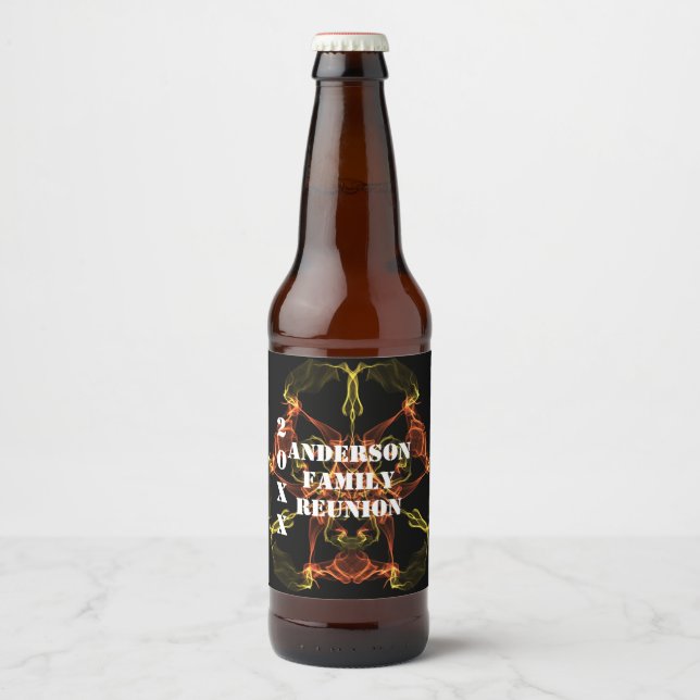 Family Reunion Celebration Bright Celestial Event Beer Bottle Label (Front)