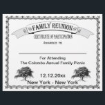 Family Reunion Certificate of Participation<br><div class="desc">Family Reunion Certificate of Participation features vintage style frame and "family" trees.  Give a certificate of participation to family members at your next reunion. Certificate can be used as attendance,  contests,  games and more. Change the background color to your own favorite color or family colors.</div>