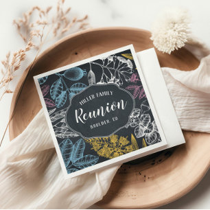 Family Reunion Chalk Vintage Floral Paper Napkins