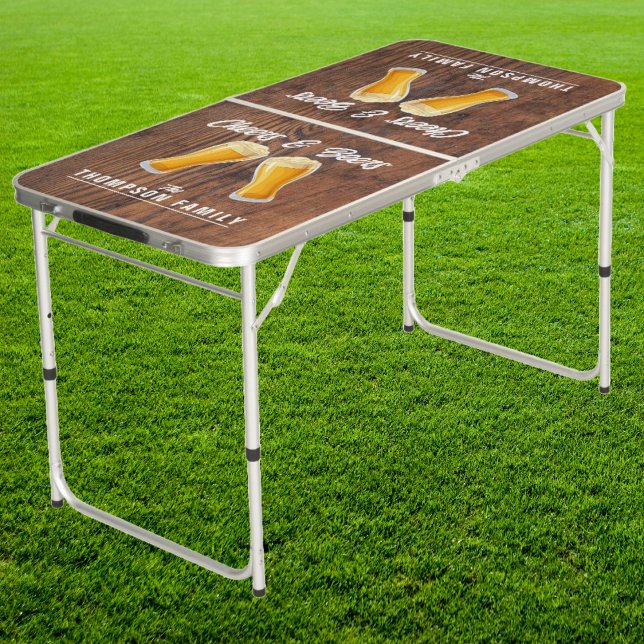 Family Reunion Champions | Dark Walnut Tailgate  Beer Pong Table (Creator Uploaded)