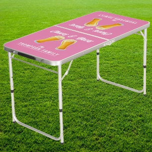 Family Reunion Champions Pink Tailgate Beer Pong Table