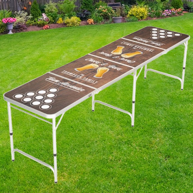 Family Reunion Champions | Team Name | Dark Walnut Beer Pong Table (Creator Uploaded)