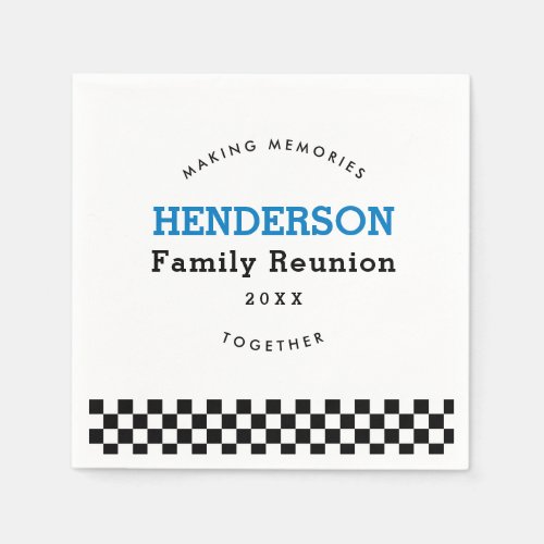 Family Reunion Checkered Black And White Retro