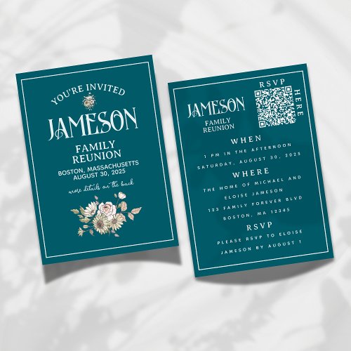 Family Reunion Classic Floral QR Code