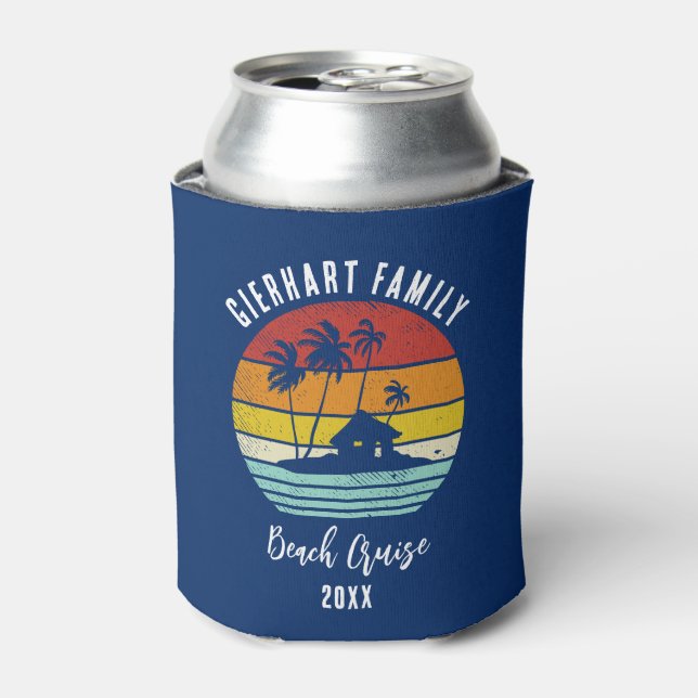 Family Reunion Coastal Beach Cruise Custom Can Cooler (Can Front)