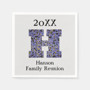 Family Reunion Cocktail Hour Letter H Monogram Napkins