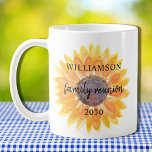 Family Reunion Coffee Mug<br><div class="desc">This Family Reunion mug is decorated with a yellow watercolor sunflower.
Makes a great family reunion keepsake.
Easily customizable.
Original Watercolor © Michele Davies.</div>