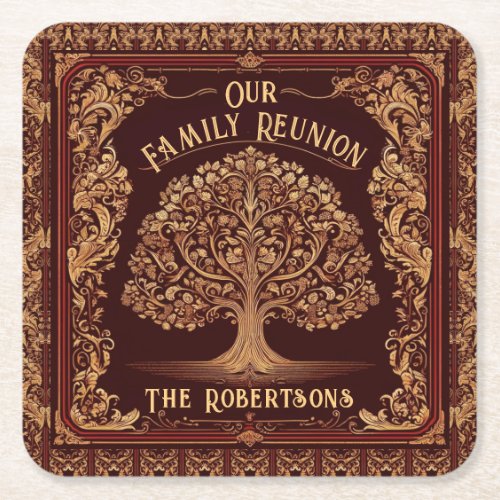 Family Reunion Collection Square Paper Coaster