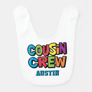 Family Reunion Colorful Cousin Crew Baby Bib